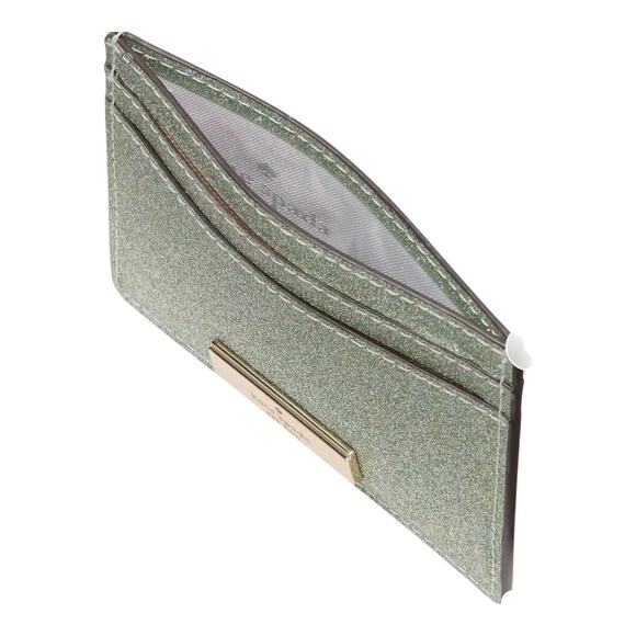 Kate Spade Glitter Cardholder Trio Pink, Green & Silver. Holiday Gift New in Box - Picture 5 of 14
